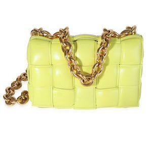 Bottega Veneta Kiwi Maxi Intrecciato Lambskin Padded Chain Cassette Bag